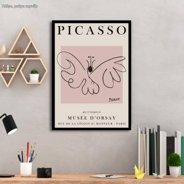  Butterfly Picasso , κάδρο, μαύρη κορνίζα