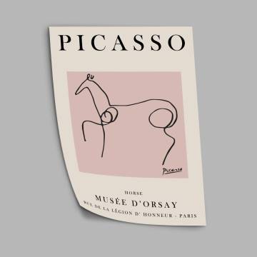  Horse Picasso , κάδρο, μαύρη κορνίζα 2