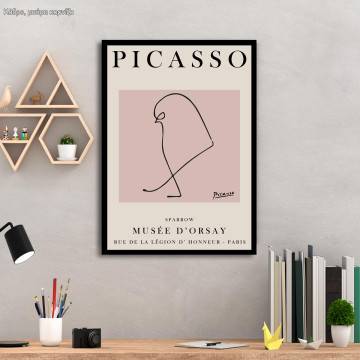  Sparrow Picasso , κάδρο, μαύρη κορνίζα