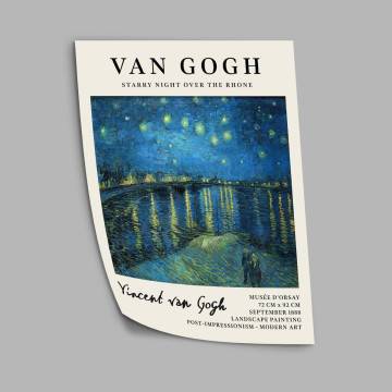  Vincent van Gogh Starry night over Rhone , κάδρο, μαύρη κορνίζα 2