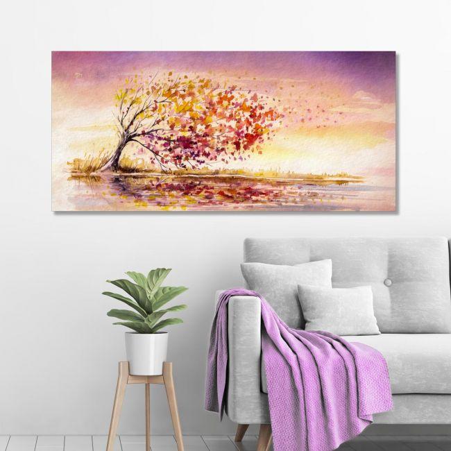 Canvas print Autumn wind panoramic