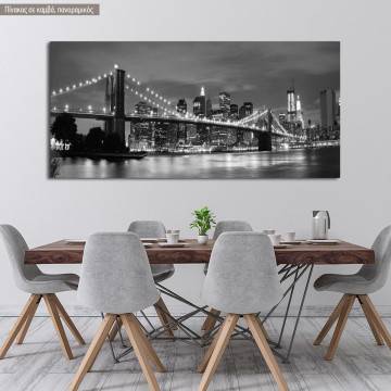 Canvas print New York city grayscale, panoramic