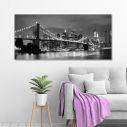 Πίνακας σε καμβά New York city grayscale, πανοραμικός