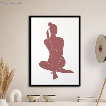 Abstract woman in terra-cotta I, poster