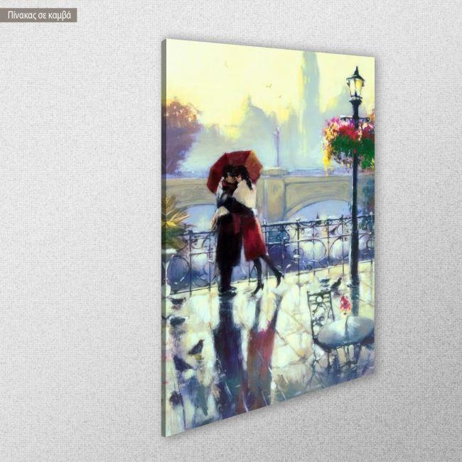 Canvas printEnamoured couple in the rain