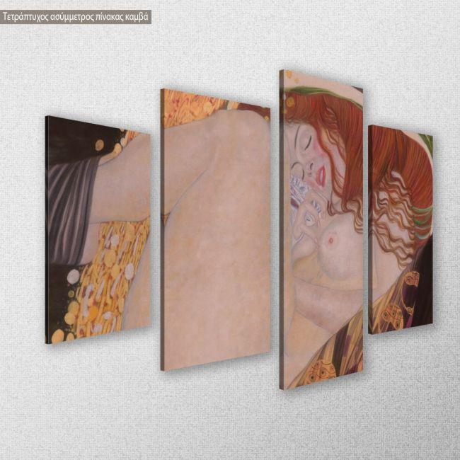 Πίνακας σε καμβά Danae detail, Klimt G, τετράπτυχος ασύμμετρος