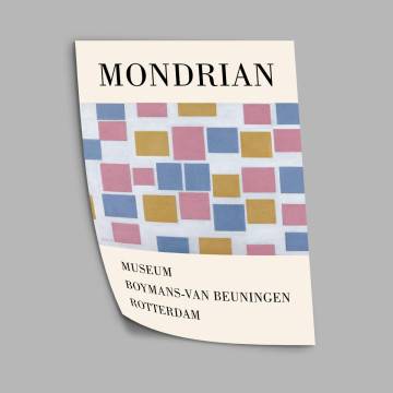 Exhibition Poster Mondrian, Composition with colour fields 2