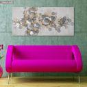 Canvas print Mixed media with metal discs, panoramic