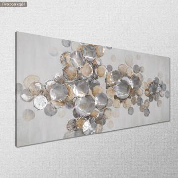 Πίνακας σε καμβά Mixed media with metal discs πανοραμικός Καμβάς τελαρωμένος Όψη 1 2