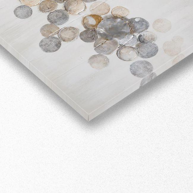 Canvas print Mixed media with metal discs, panoramic