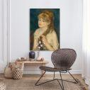 Canvas print Woman braiding her hair, Renoir