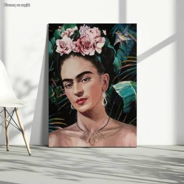 Canvas print Frida with hummingbird
