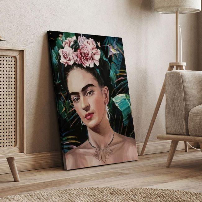 Canvas print Frida with hummingbird