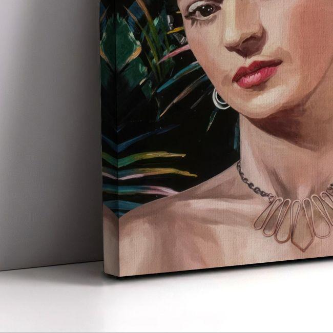 Πίνακας σε καμβά Frida with hummingbird