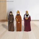 Wooden figures, 3 Magi of Bethlehem