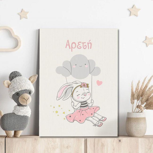 Canvas print Bunny swing