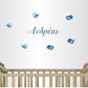 Wall stickers Name and birds