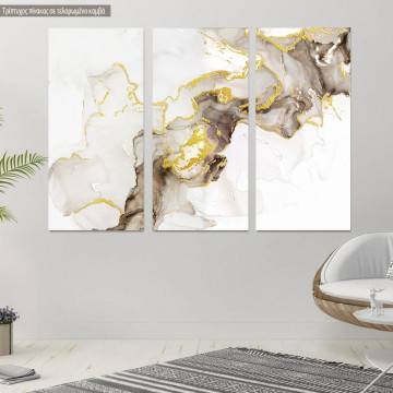 Canvas print Beige brown and gold,3 panels