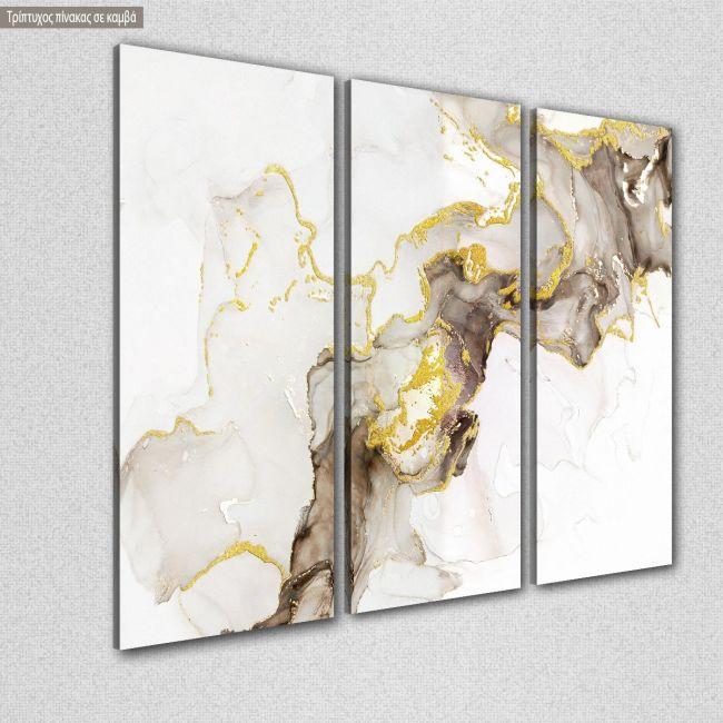 Canvas print Beige brown and gold,3 panels