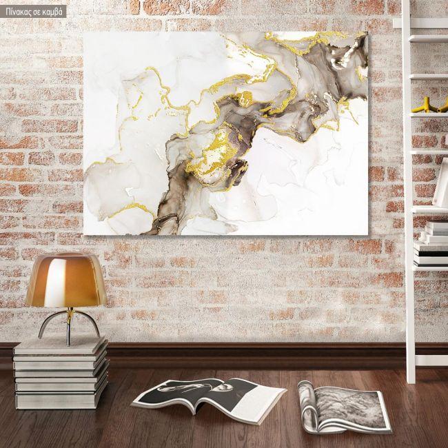 Canvas print Beige brown and gold