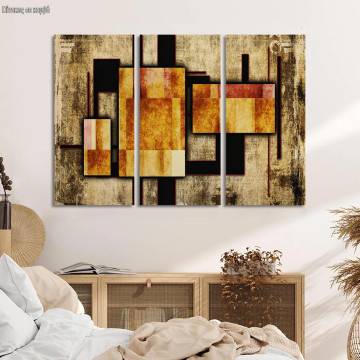 Canvas print abstract, geometric, Abstract oil painting illustration II,3 panels