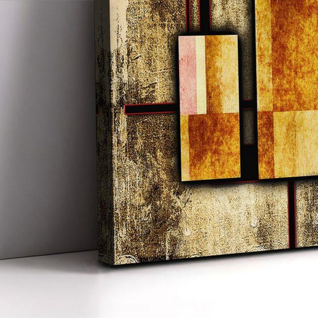 Πίνακας σε καμβά αφηρημένος, γεωμετρικός, Abstract oil painting illustration II, τρίπτυχος