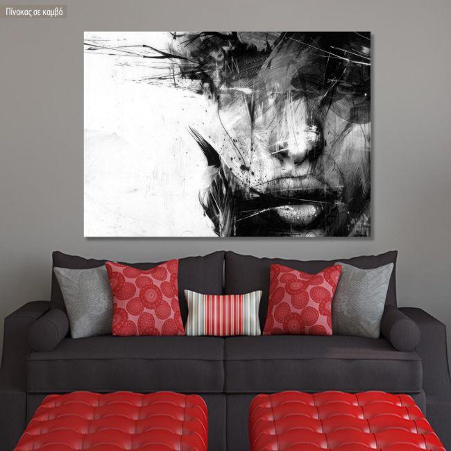 Canvas print Portrait black and white