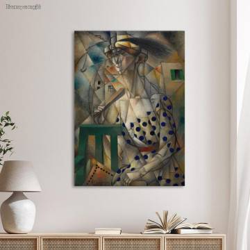 Canvas print Woman with a fan, Metzinger J.