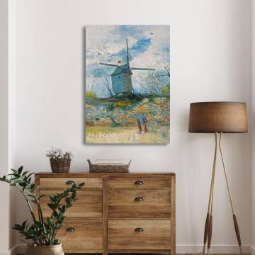 Canvas print Le moulin de la Galette Vincent van Gogh Framed canvas View 1 2
