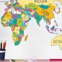 Kids wall stickers map with country names, English