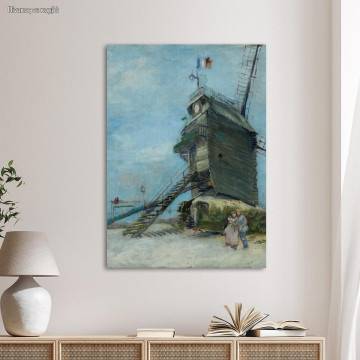 Πίνακας ζωγραφικής Le moulin de la Galette  1887 Vincent van Gogh Καμβάς τελαρωμένος