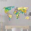 Kids wall stickers map with country names, Greek