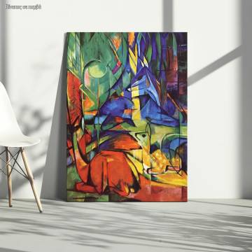 Canvas print Offer,80x120 Deer in the forest II, Marc Franz.