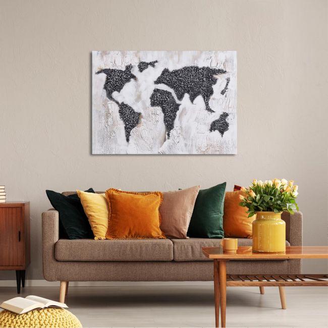 Canvas print Silver texture map