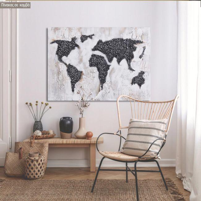 Canvas print Silver texture map