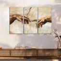 Canvas print The creation of Adam, Michelangelo,3 panels