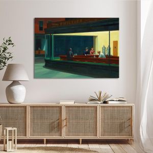 Πίνακας ζωγραφικής Nighthawks Hopper E. Καμβάς τελαρωμένος Όψη 1 2