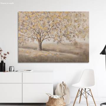 Πίνακας σε καμβά Autumn tree, golden leaves