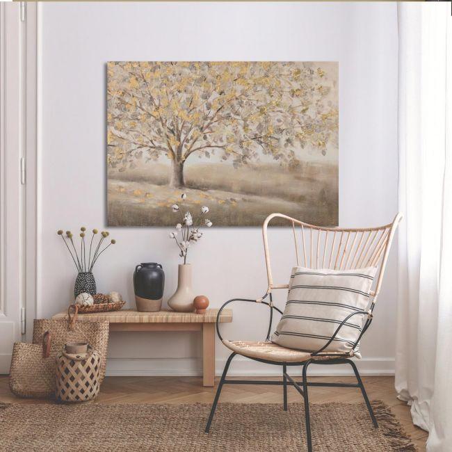 Πίνακας σε καμβά Autumn tree, golden leaves