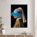 Canvas print Girl with pearl earring reart, (Original Vermeer J)