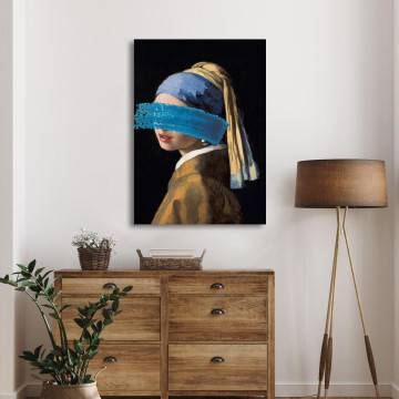 Canvas print Girl with pearl earring reart (Original Vermeer J) Framed canvas View 1 2