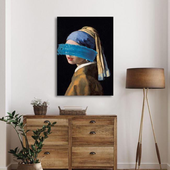 Canvas print Girl with pearl earring reart, (Original Vermeer J)