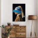 Canvas print Girl with pearl earring reart, (Original Vermeer J)