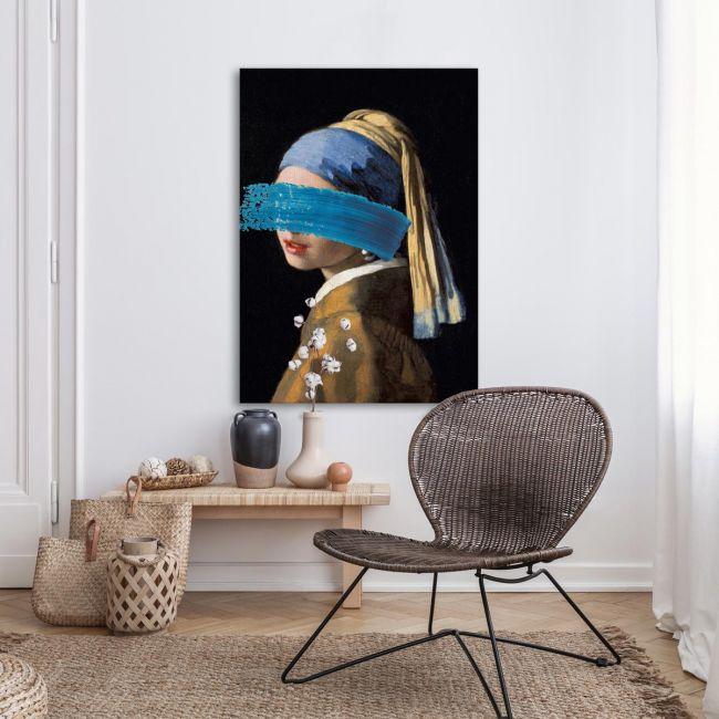 Canvas print Girl with pearl earring reart, (Original Vermeer J)