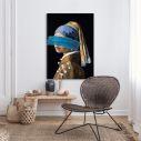 Canvas print Girl with pearl earring reart, (Original Vermeer J)