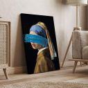 Canvas print Girl with pearl earring reart, (Original Vermeer J)