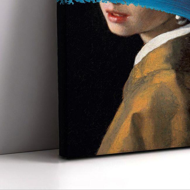 Canvas print Girl with pearl earring reart, (Original Vermeer J)