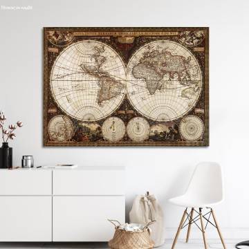 Πίνακας σε καμβά World vintage map I
