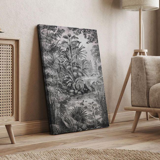 Canvas print, Jungle Landscape in gravure