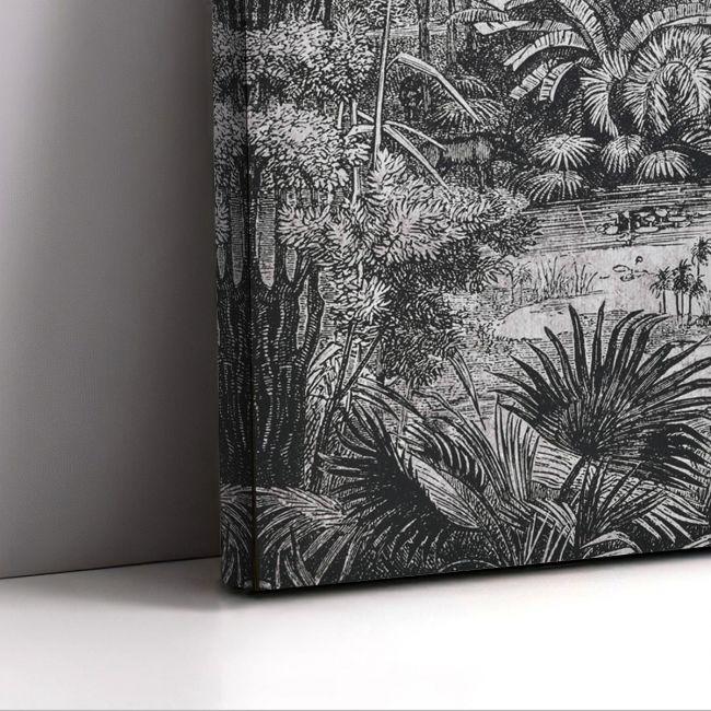 Πίνακας σε καμβά Jungle Landscape in gravure Καμβάς τελαρωμένος